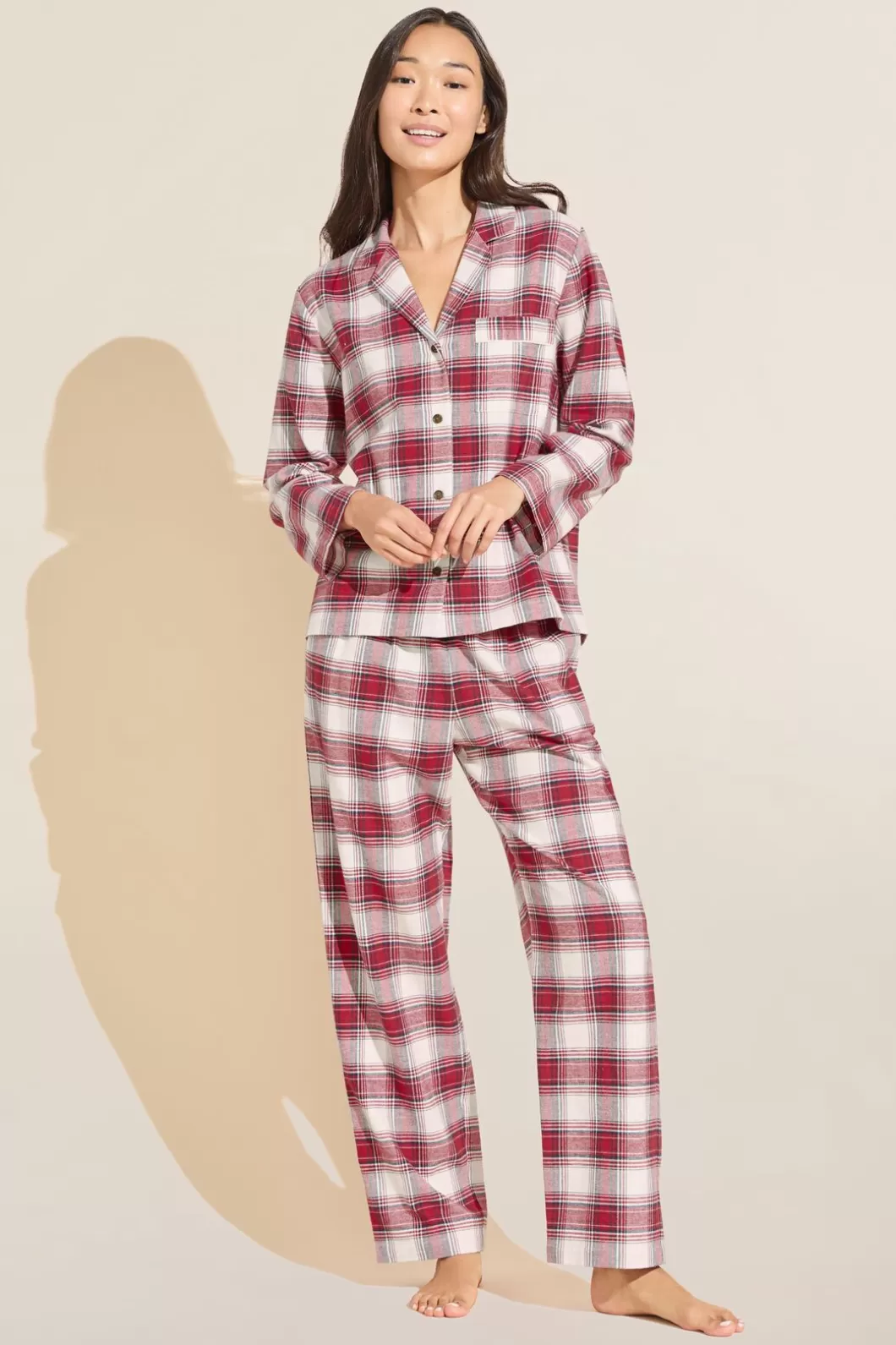 Eberjey Flannel Long Pj Set- Pajamas