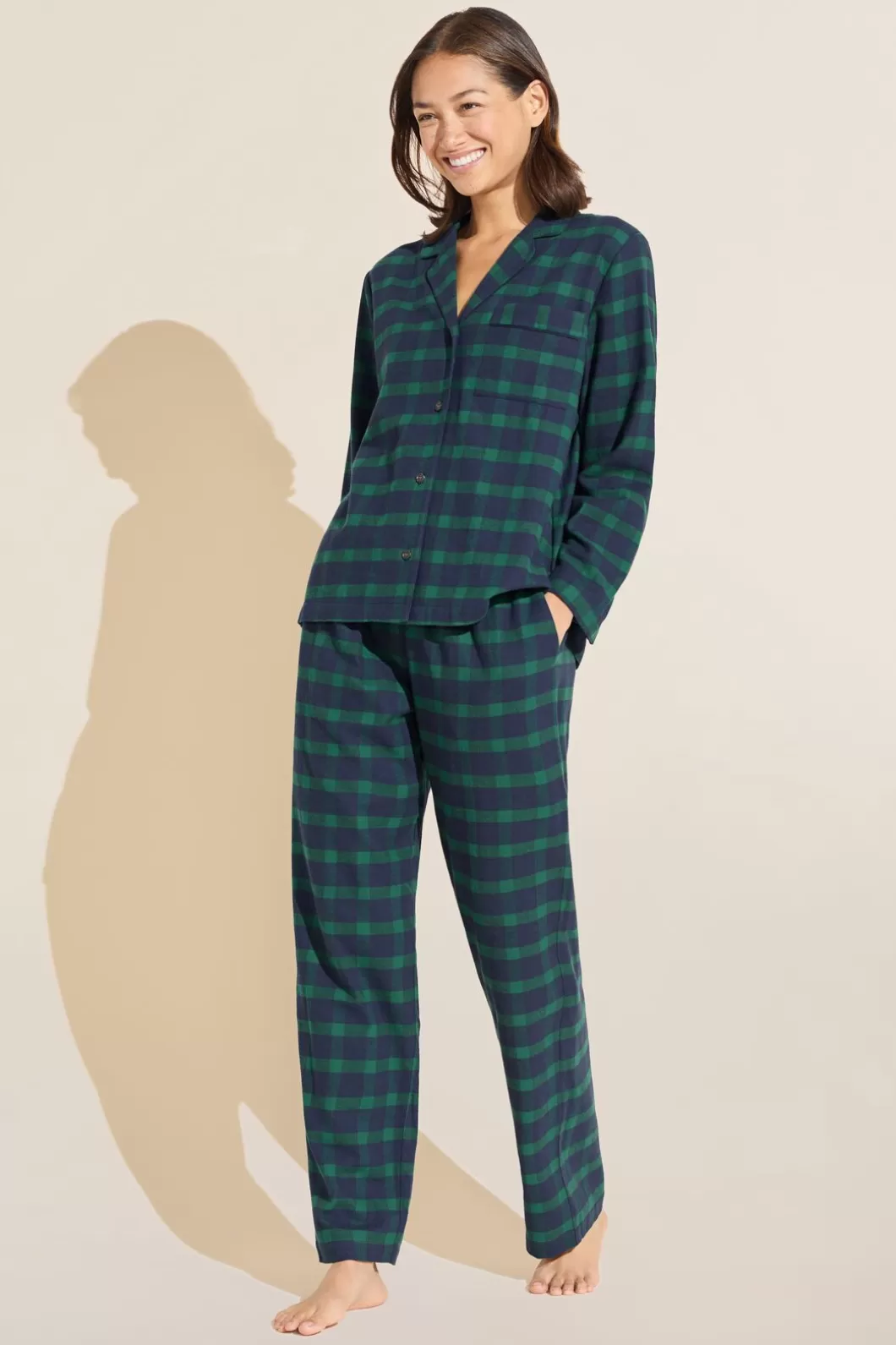 Eberjey Flannel Long Pj Set- Pajamas