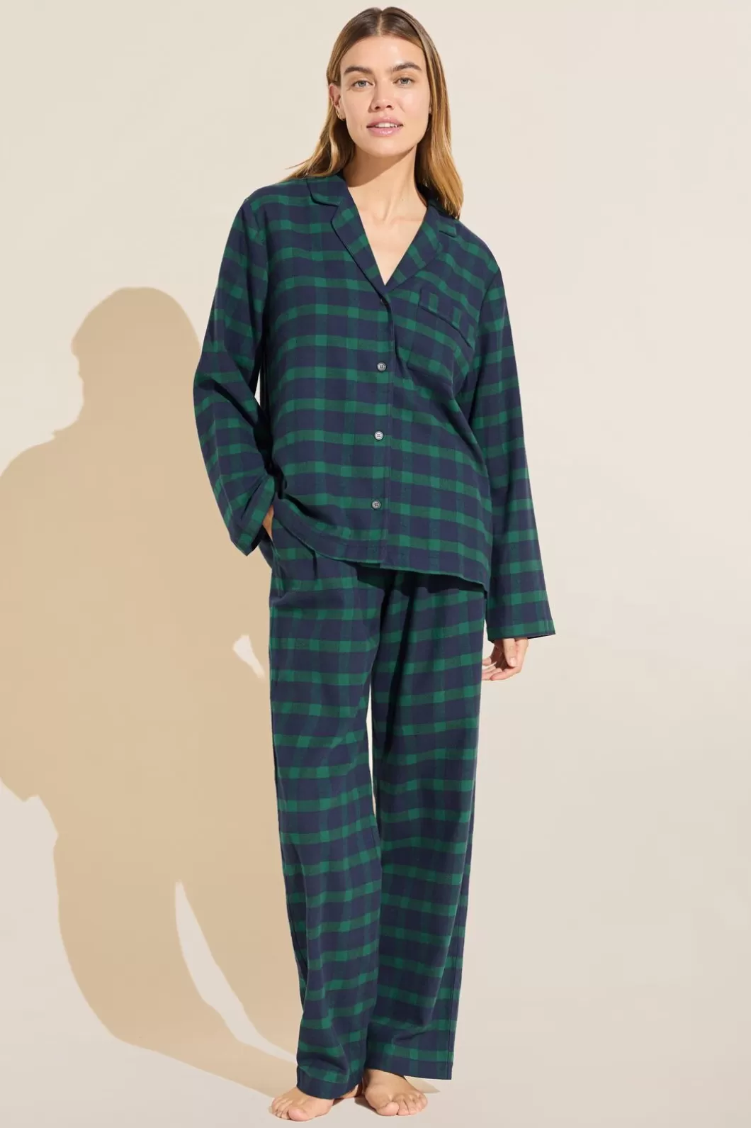 Eberjey Flannel Long Pj Set- Pajamas