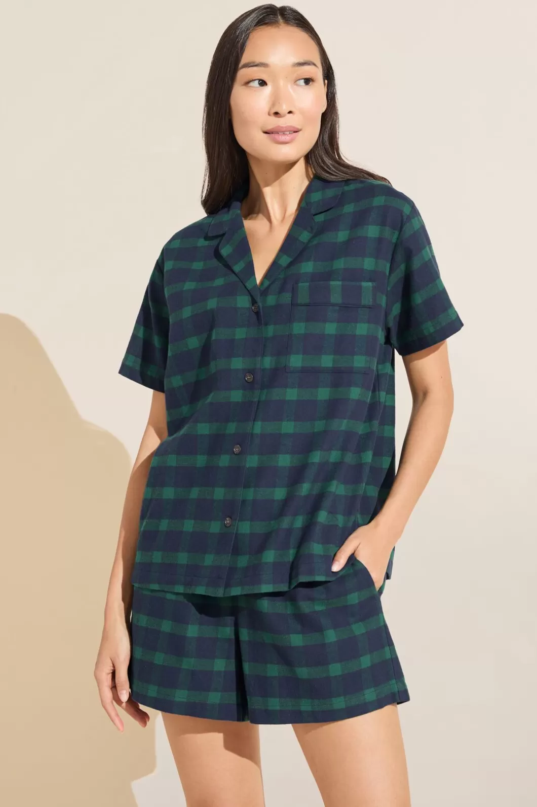 Eberjey Flannel Short Pj Set- Pajamas