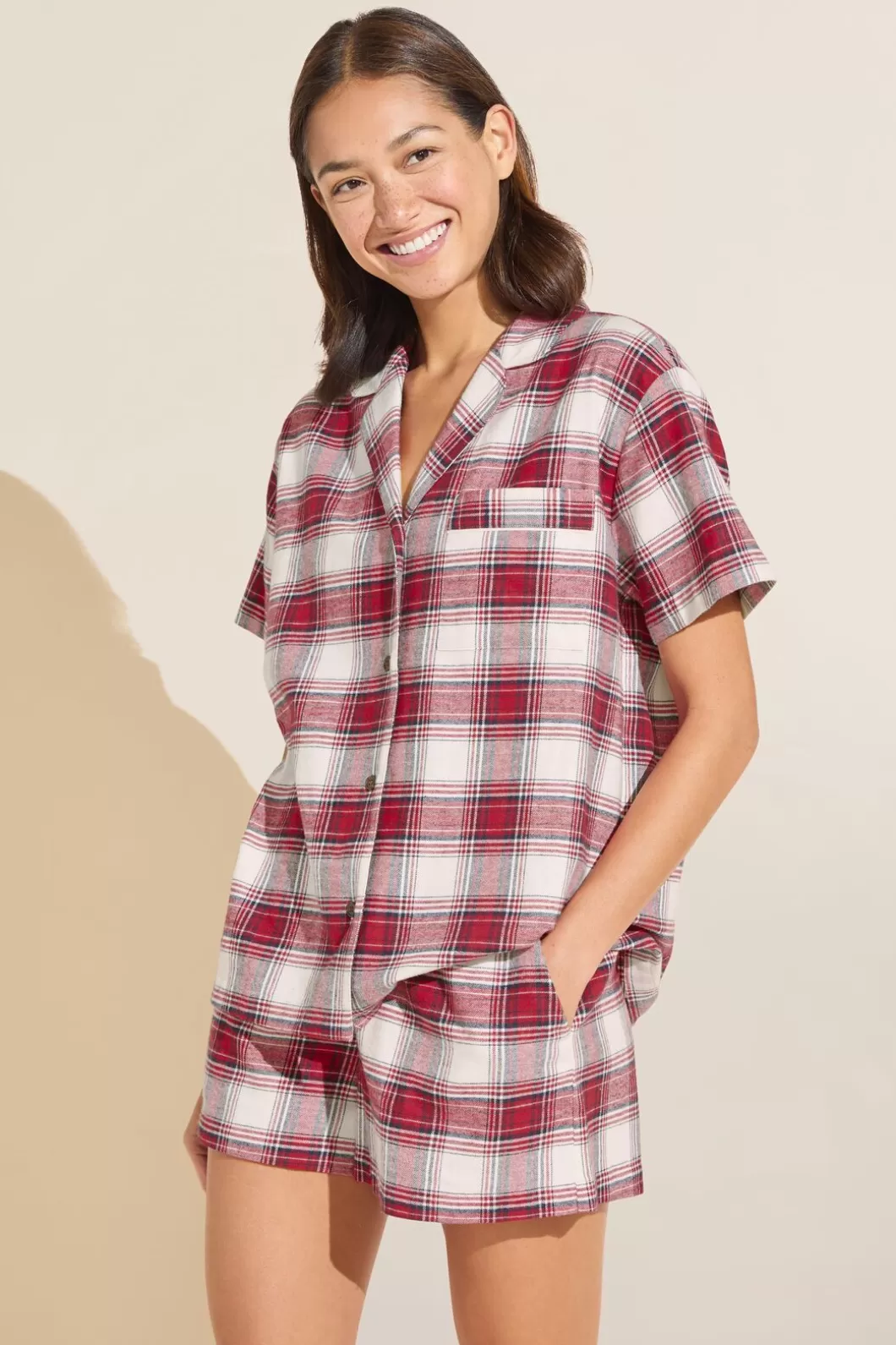 Eberjey Flannel Short Pj Set- Pajamas