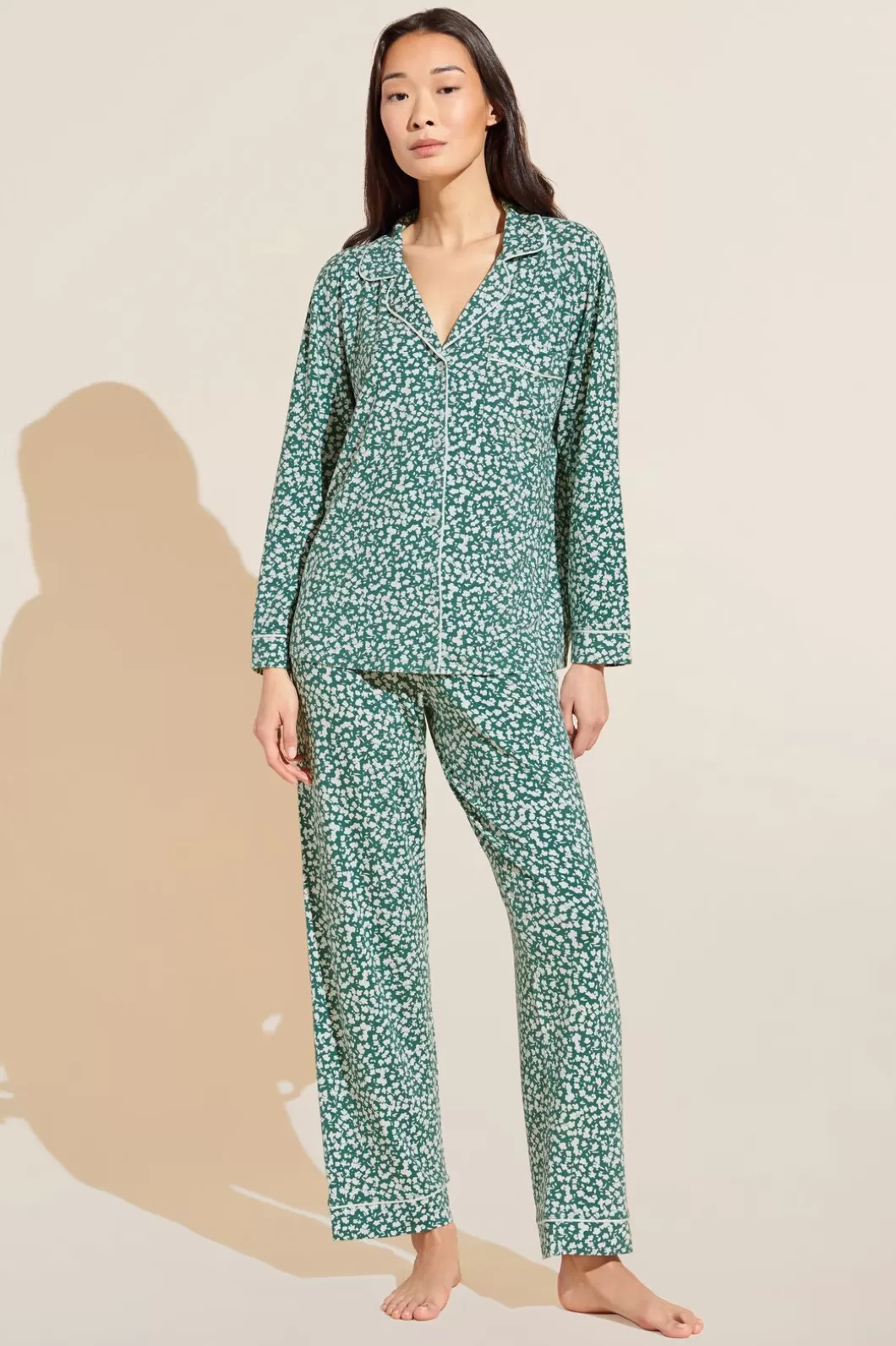 Eberjey Gisele Printed Tencel Modal Long Pj Set- Pajamas