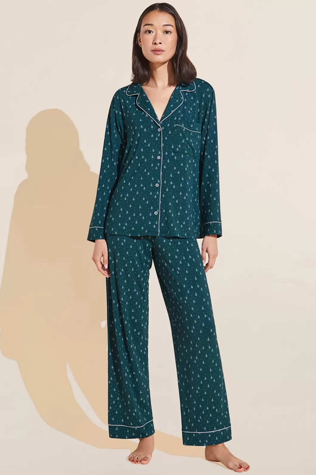 Eberjey Gisele Printed Tencel Modal Long Pj Set- Pajamas