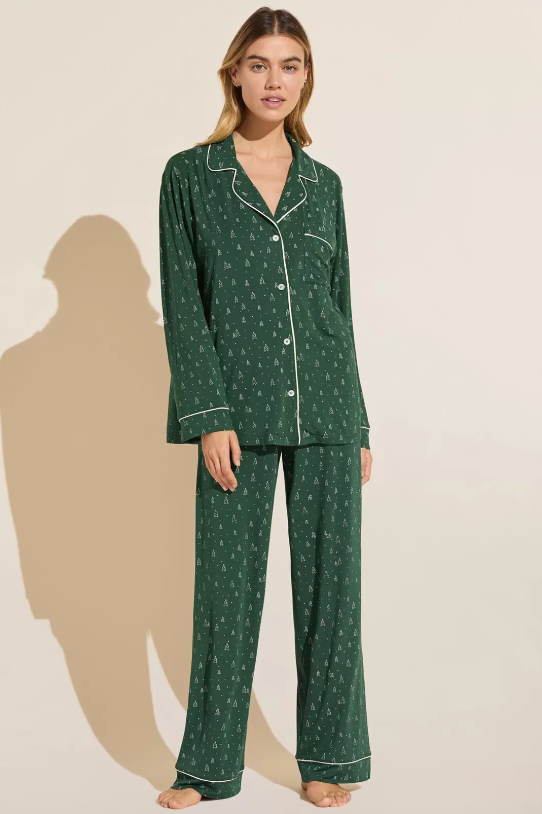 Eberjey Gisele Printed Tencel Modal Long Pj Set- Pajamas