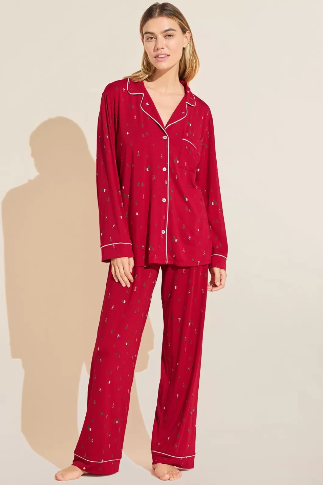 Eberjey Gisele Printed Tencel Modal Long Pj Set- Pajamas