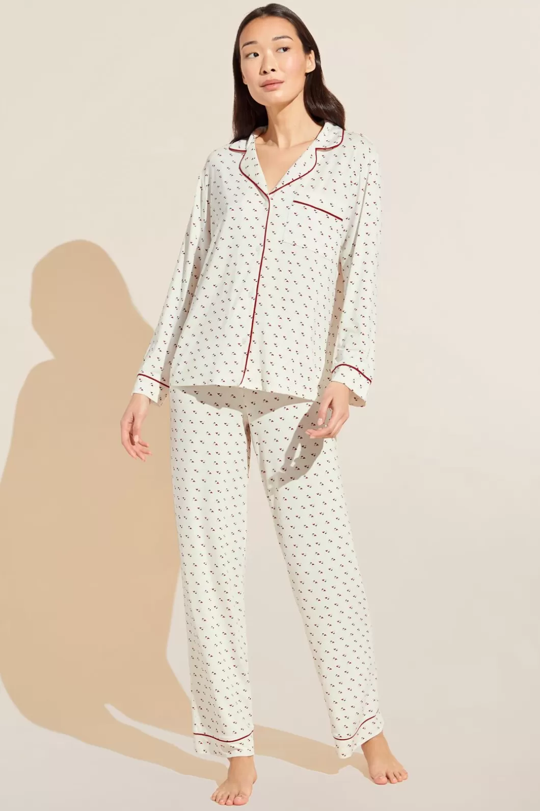 Eberjey Gisele Printed Tencel Modal Long Pj Set- Pajamas