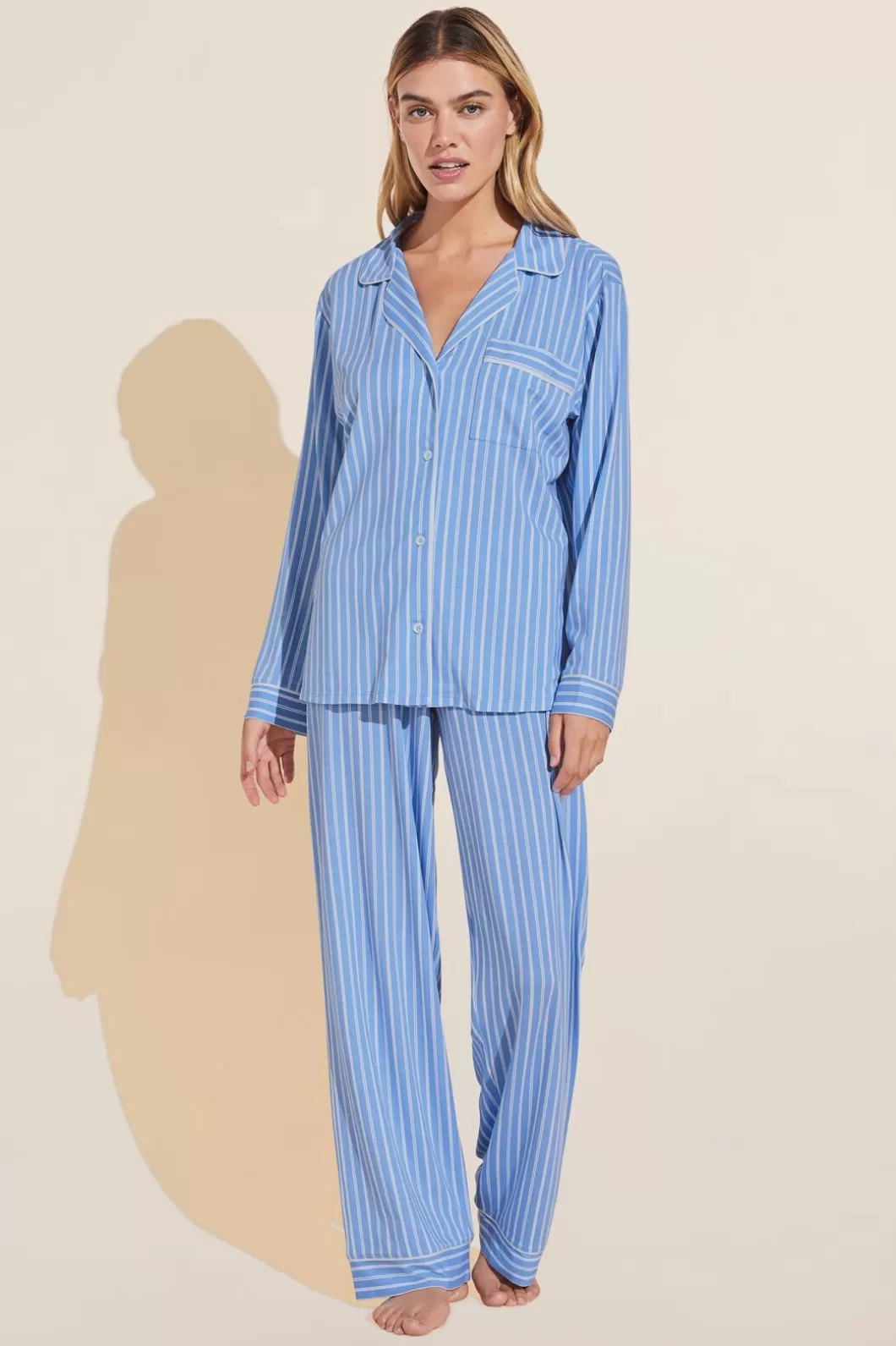 Eberjey Gisele Printed Tencel Modal Long Pj Set- Pajamas