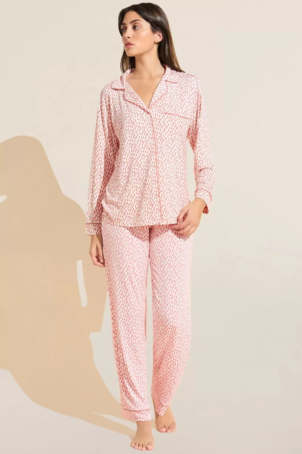 Eberjey Gisele Printed Tencel Modal Long Pj Set- Pajamas