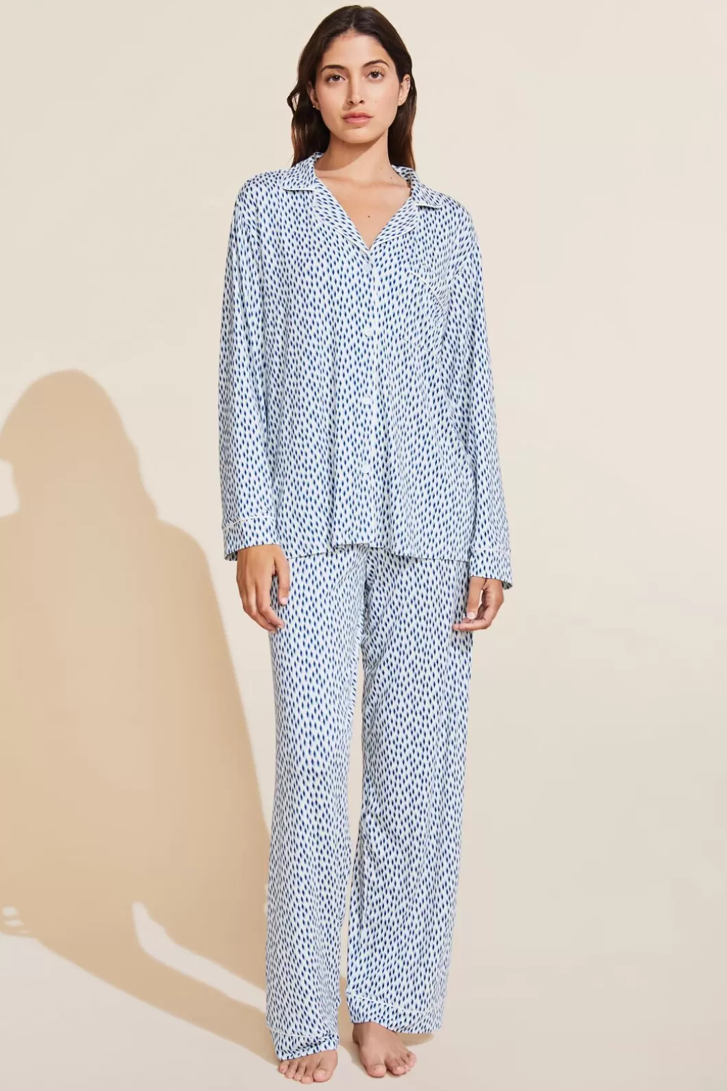 Eberjey Gisele Printed Tencel Modal Long Pj Set- Pajamas