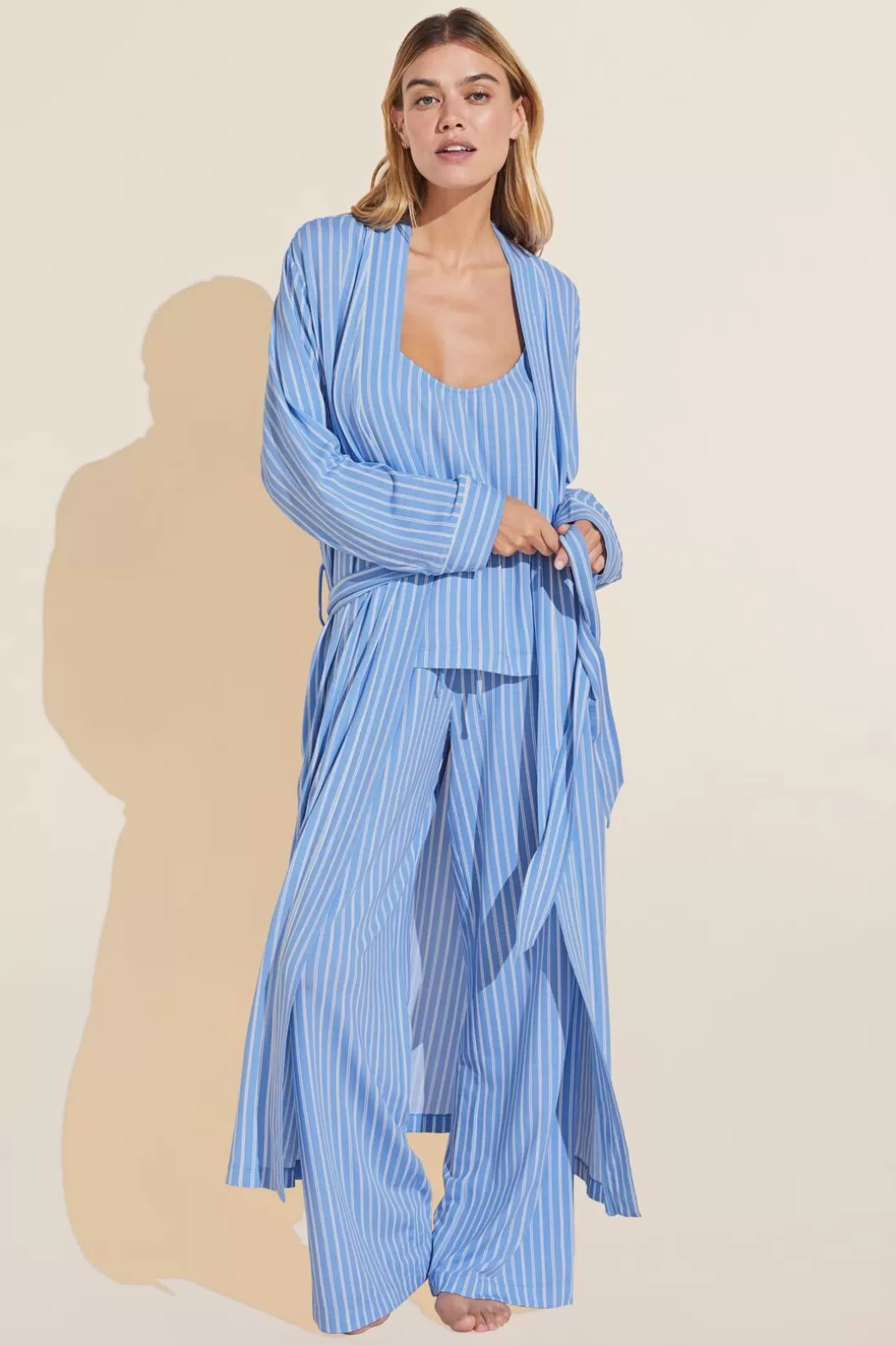 Eberjey Gisele Printed Tencel Modal Long Robe- Robes