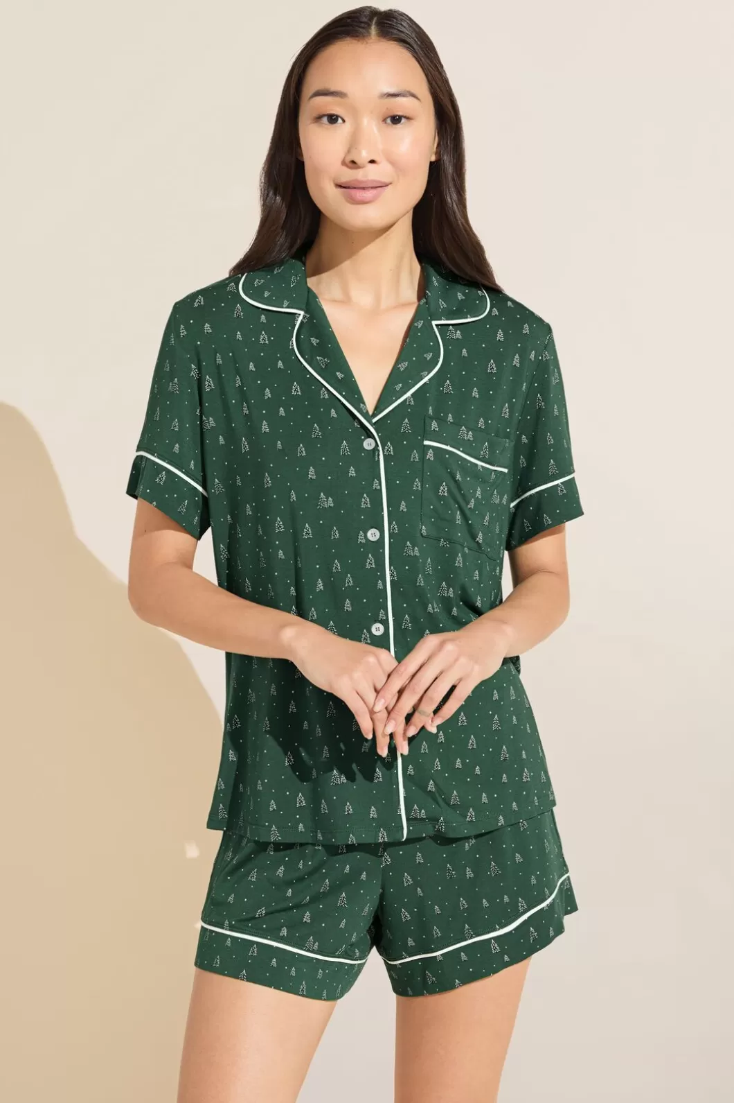 Eberjey Gisele Printed Tencel Modal Relaxed Short Pj Set- Pajamas