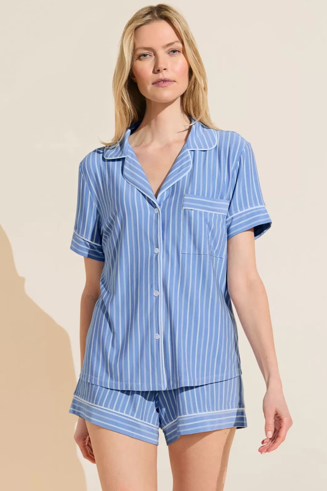 Eberjey Gisele Printed Tencel Modal Relaxed Short Pj Set- Pajamas