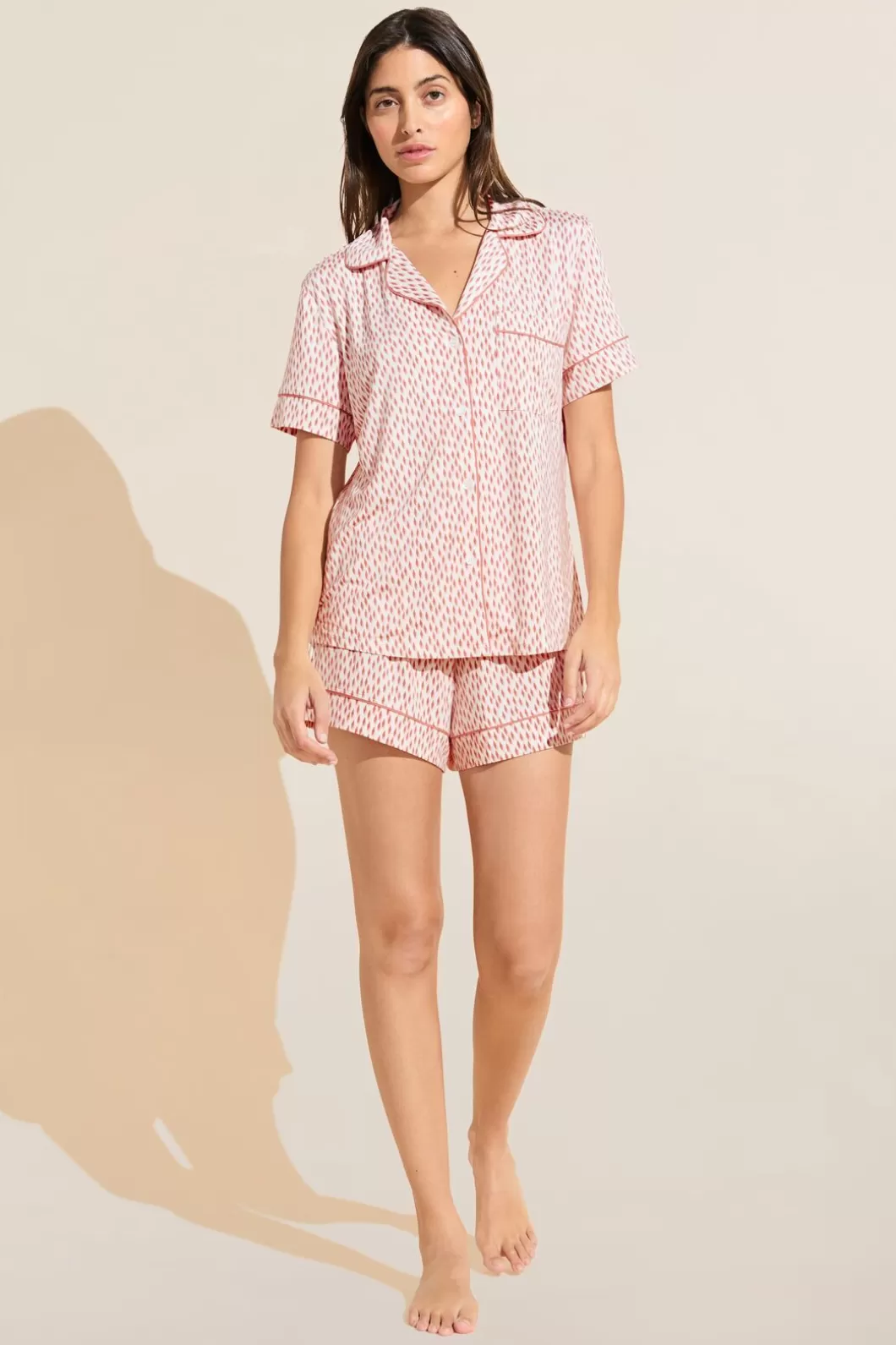 Eberjey Gisele Printed Tencel Modal Relaxed Short Pj Set- Pajamas