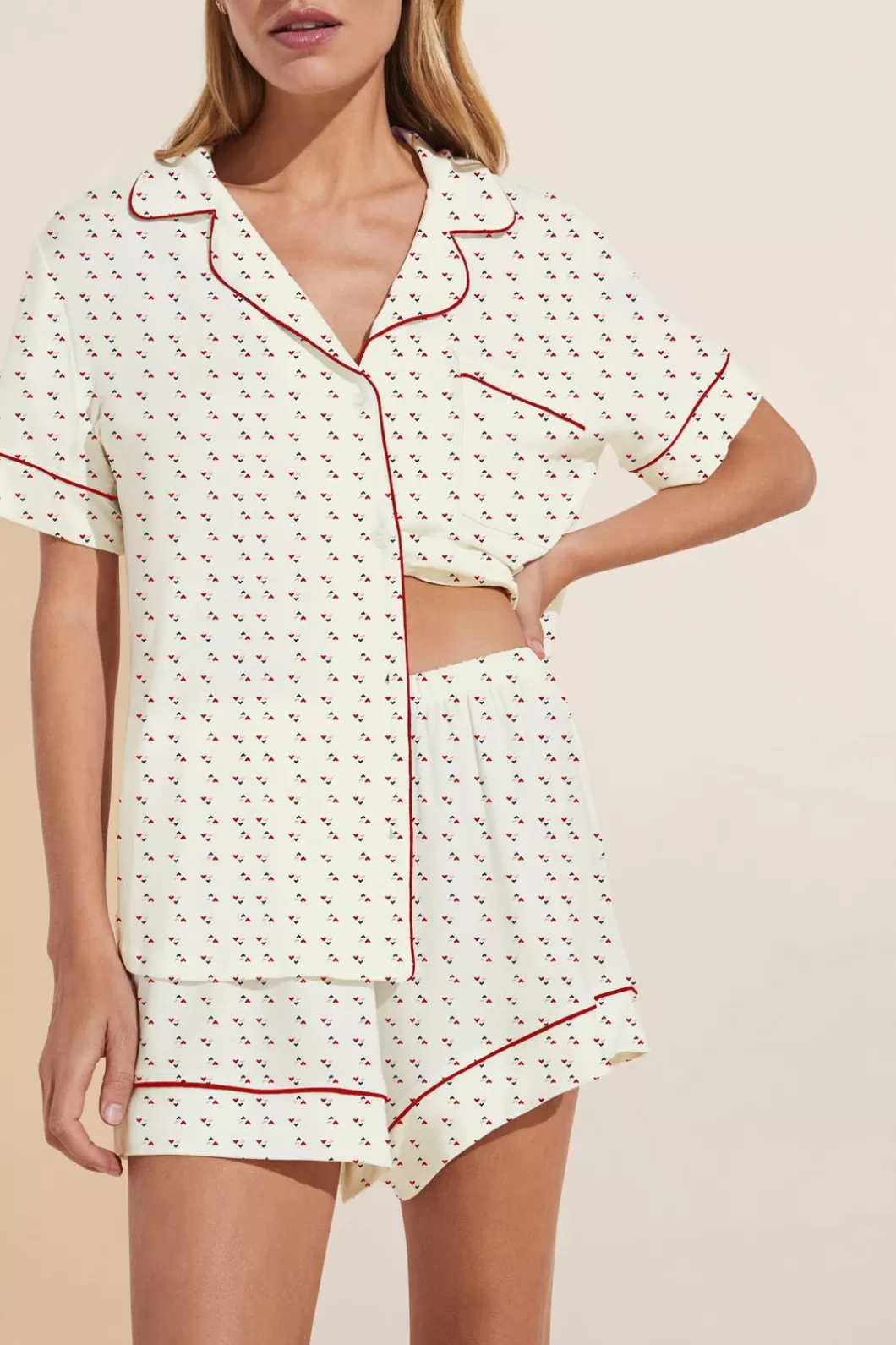 Eberjey Gisele Printed Tencel Modal Relaxed Short Pj Set- Pajamas