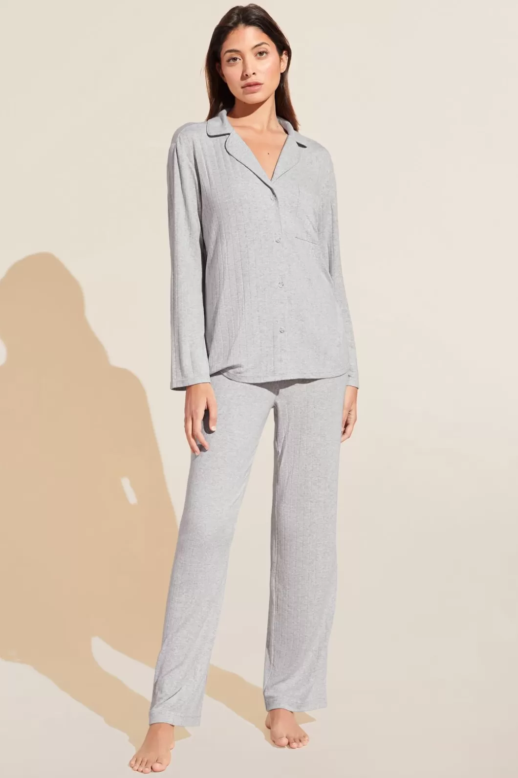 Eberjey Gisele Tencel Modal Rib Long Pj Set- Pajamas