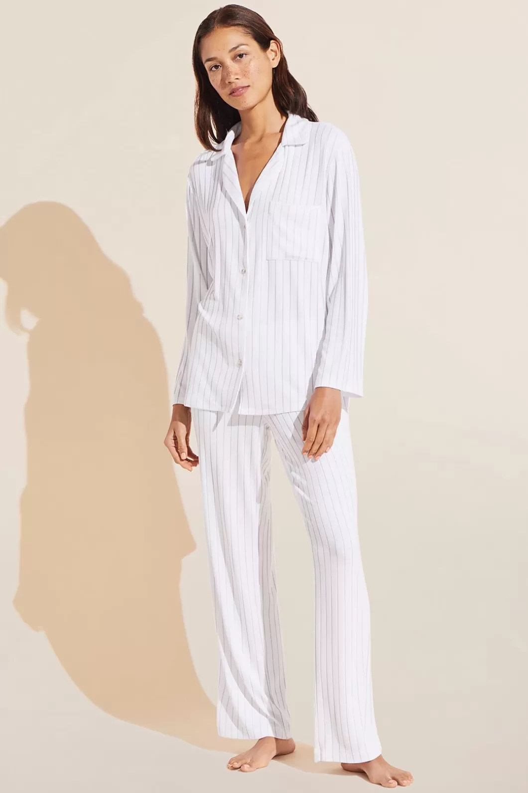 Eberjey Gisele Tencel Modal Rib Long Pj Set- Pajamas