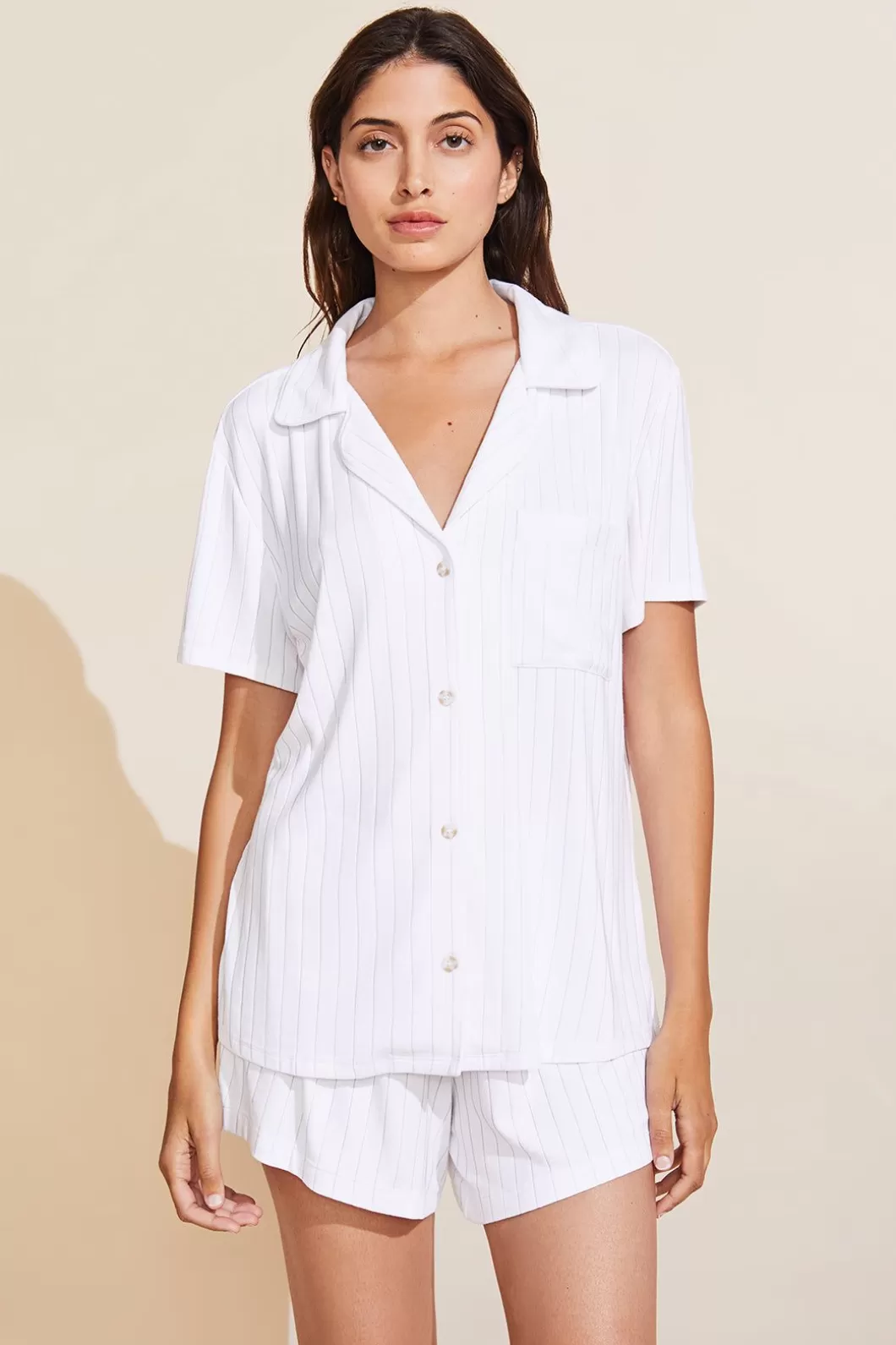 Eberjey Gisele Tencel Modal Rib Relaxed Short Pj Set- Pajamas