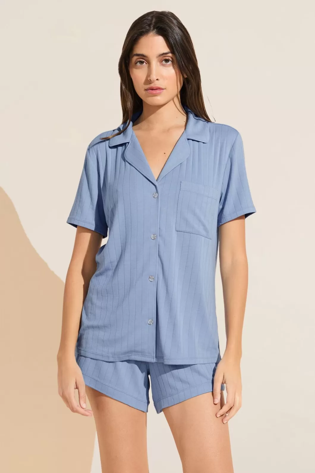 Eberjey Gisele Tencel Modal Rib Relaxed Short Pj Set- Pajamas