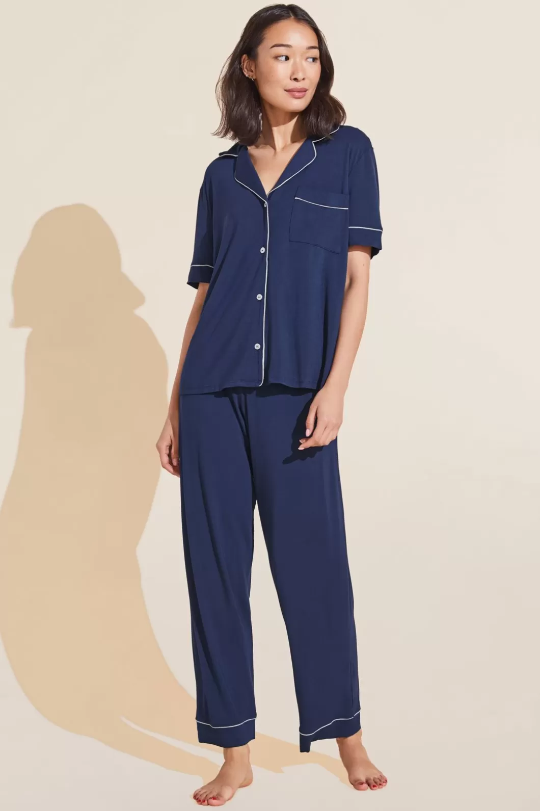 Eberjey Gisele Tencel Modal Short Sleeve & Pant Pj Set- Pajamas