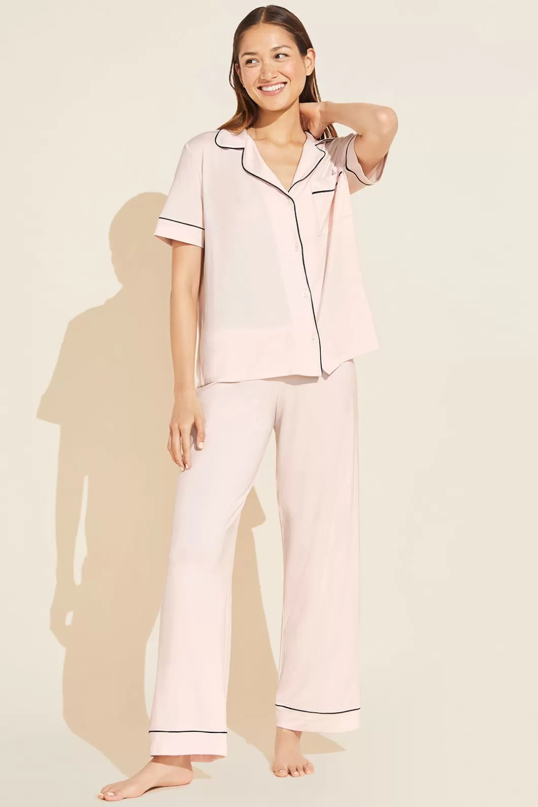 Eberjey Gisele Tencel Modal Short Sleeve & Pant Pj Set- Pajamas