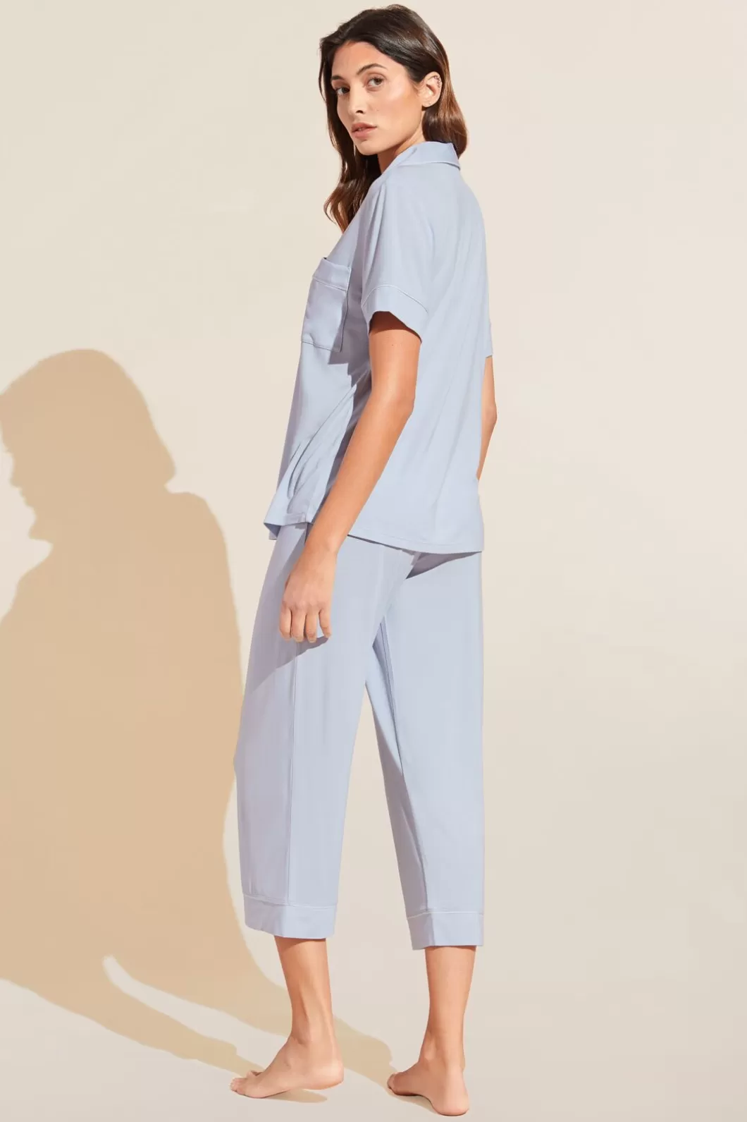 Eberjey Gisele Tencel Modal Short Sleeve Cropped Pj Set- Pajamas