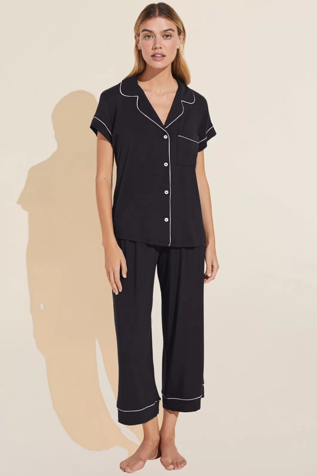 Eberjey Gisele Tencel Modal Short Sleeve Cropped Pj Set- Pajamas