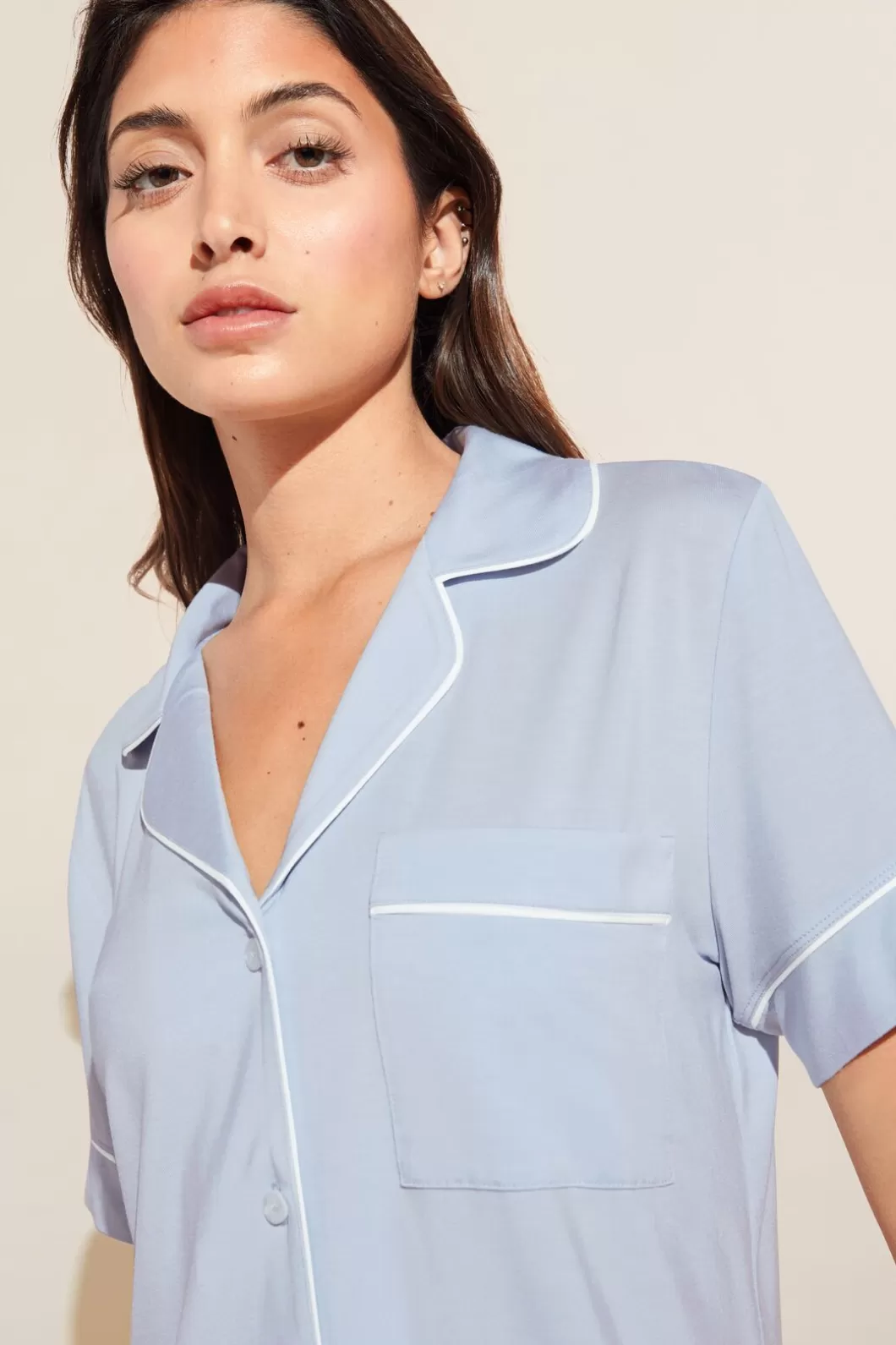 Eberjey Gisele Tencel Modal Short Sleeve Cropped Pj Set- Pajamas