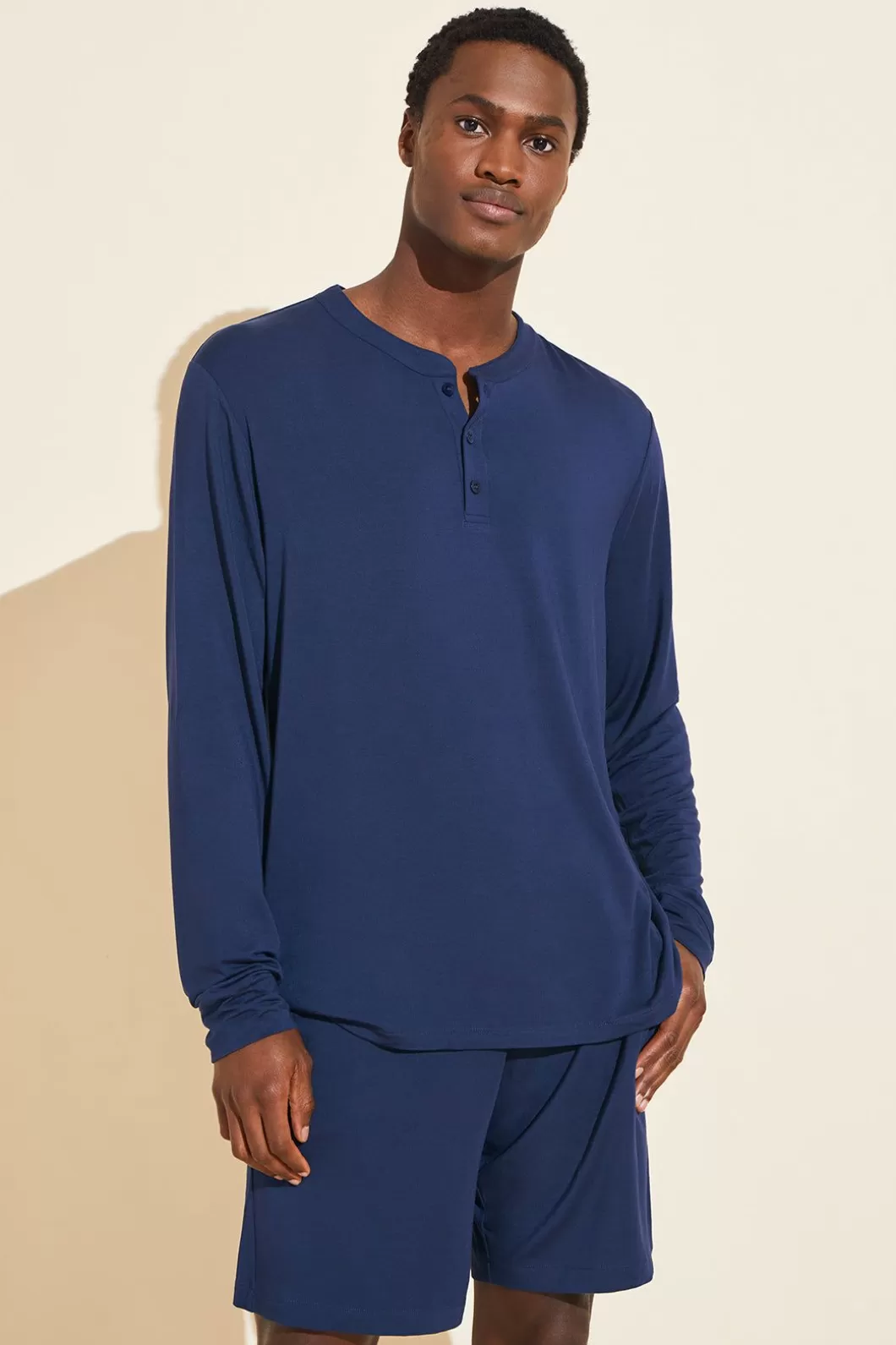 Eberjey Henry Tencel Modal Long Sleeve & Short Pj Set- Pajamas