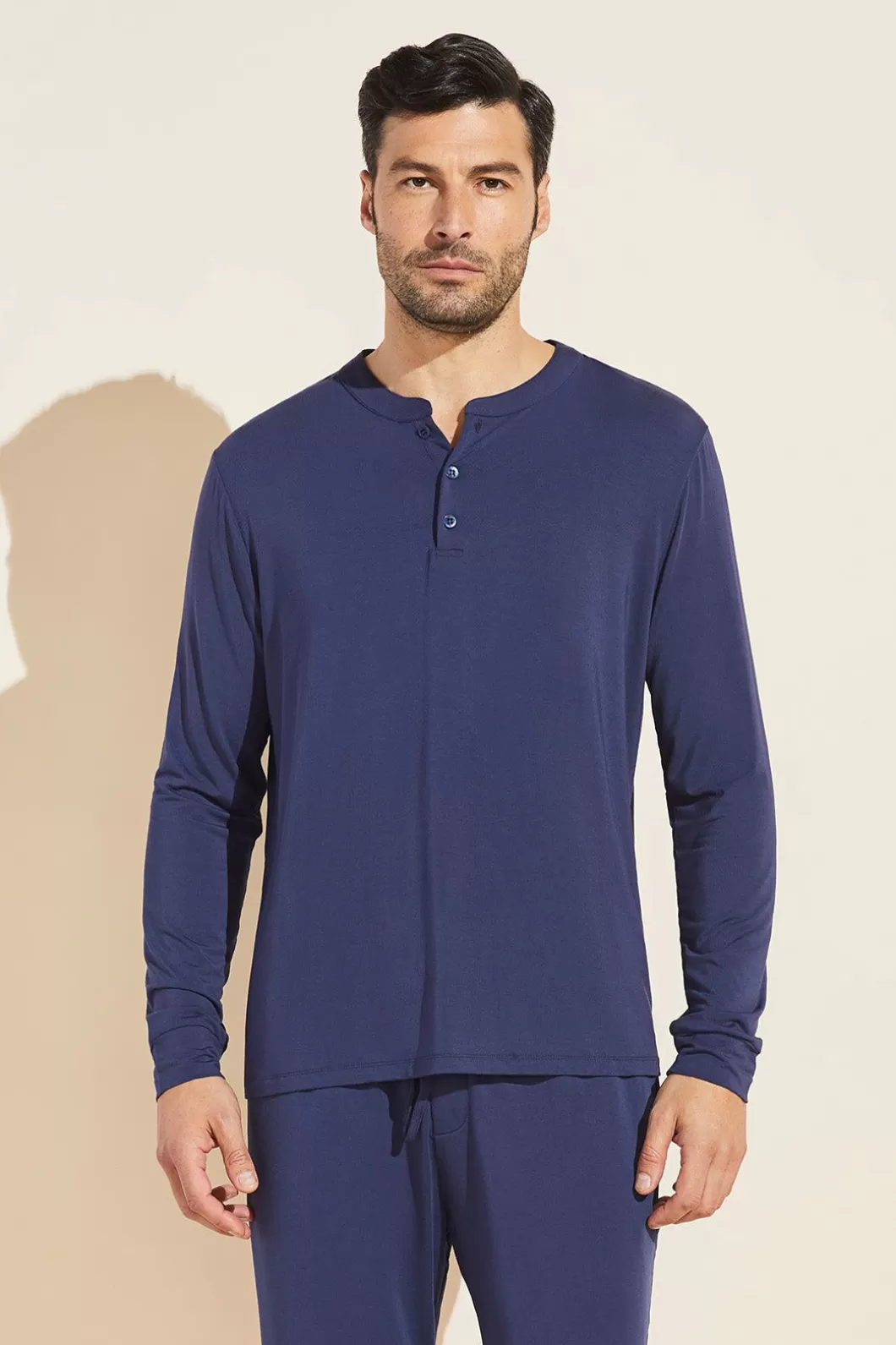 Eberjey Henry Tencel Modal Long Sleeve Henley- Pajamas