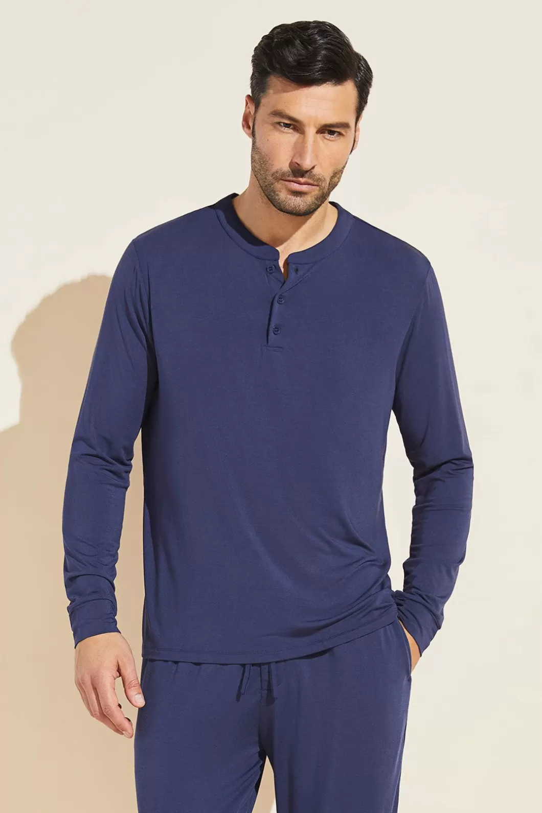 Eberjey Henry Tencel Modal Long Sleeve Henley- Pajamas