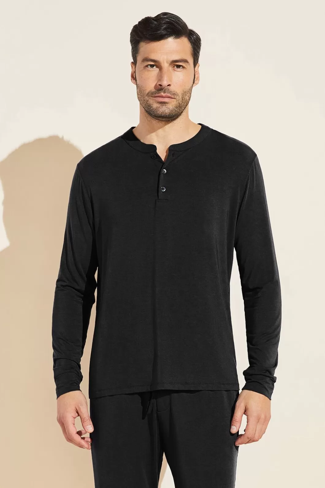 Eberjey Henry Tencel Modal Long Sleeve Henley Top- Pajamas