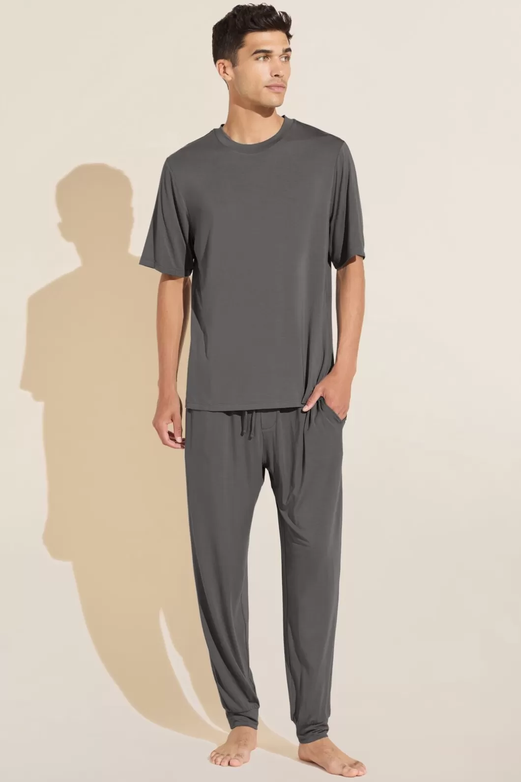 Eberjey Henry Tencel Modal Short Sleeve & Pant Pj Set- Pajamas