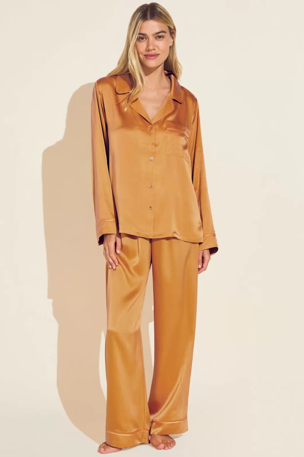 Eberjey Inez Washable Silk Long Pj Set- Washable Silk