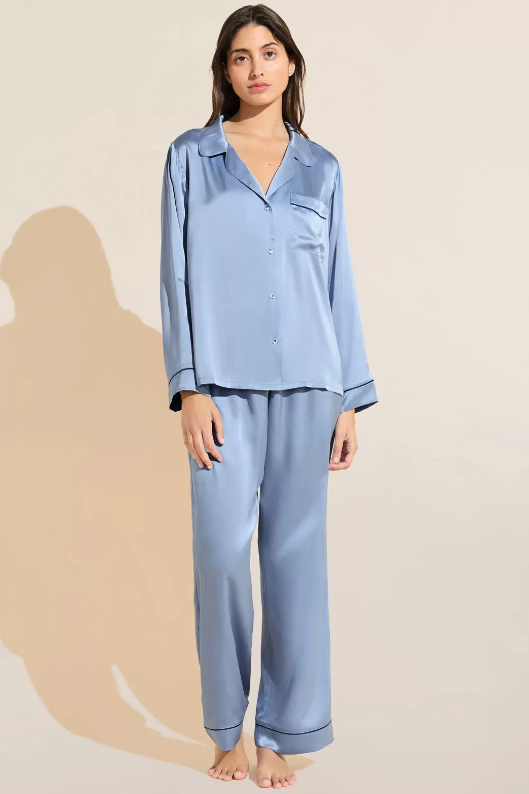 Eberjey Inez Washable Silk Long Pj Set- Pajamas