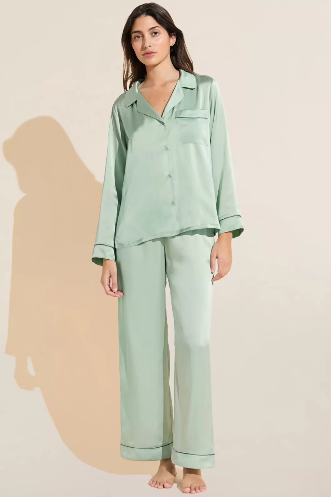 Eberjey Inez Washable Silk Long Pj Set- Pajamas