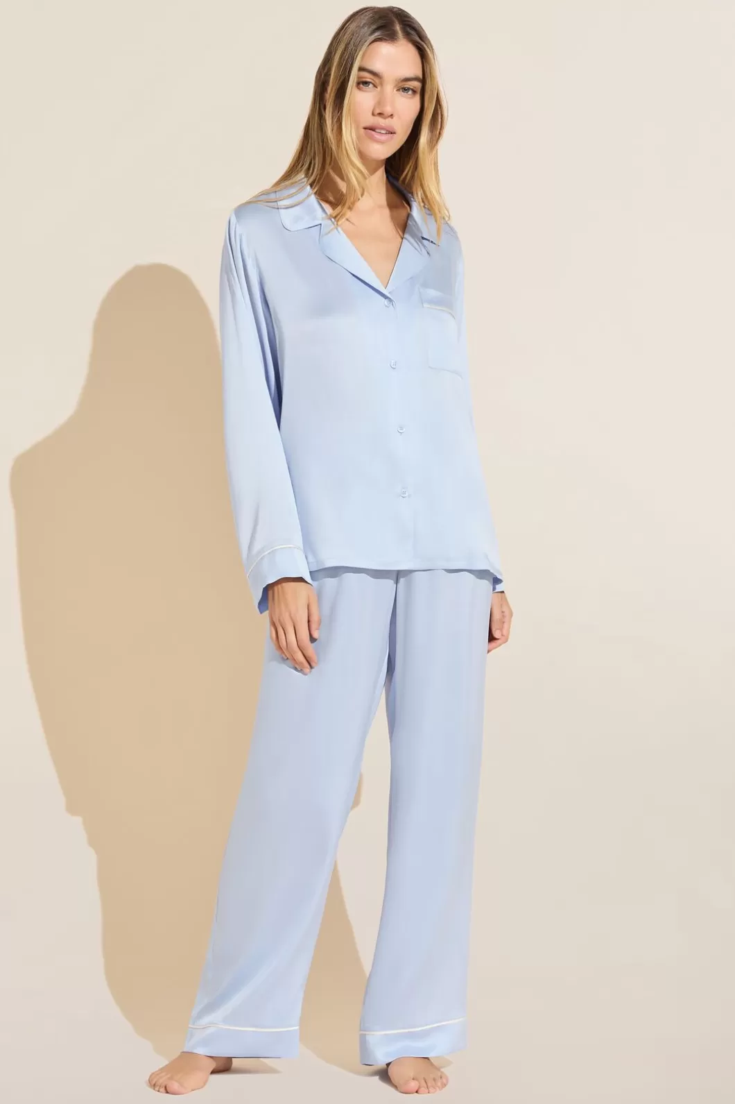 Eberjey Inez Washable Silk Long Pj Set- Pajamas