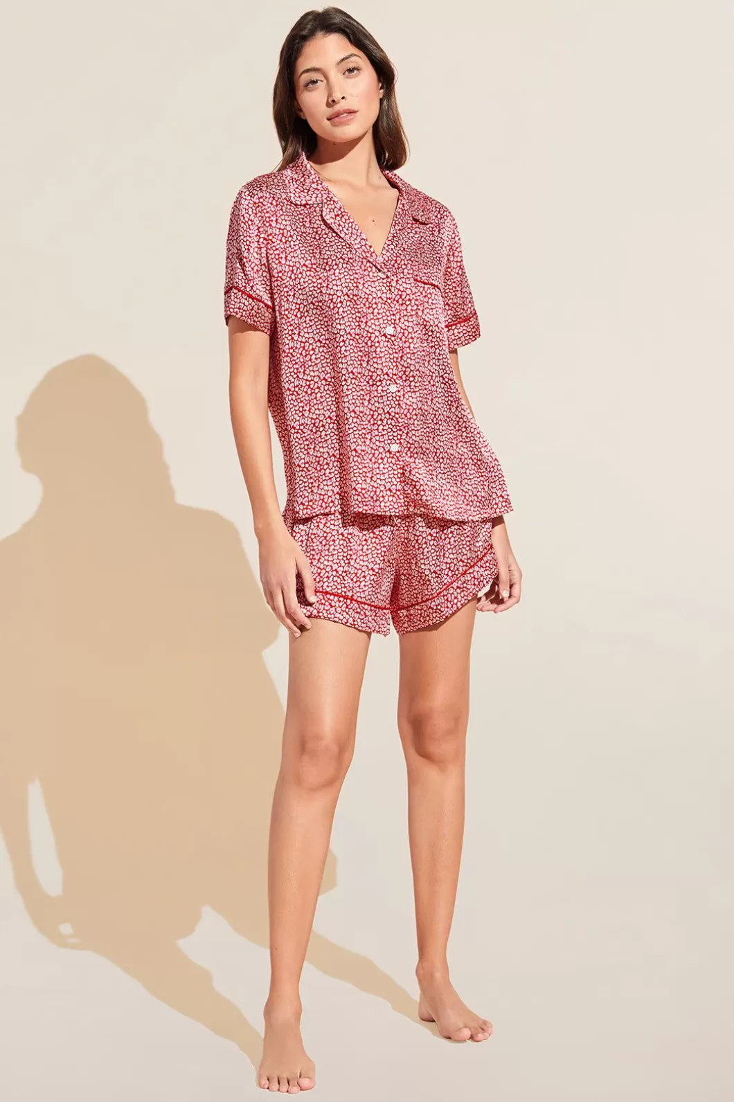 Eberjey Inez Washable Silk Printed Short Pj Set- Pajamas