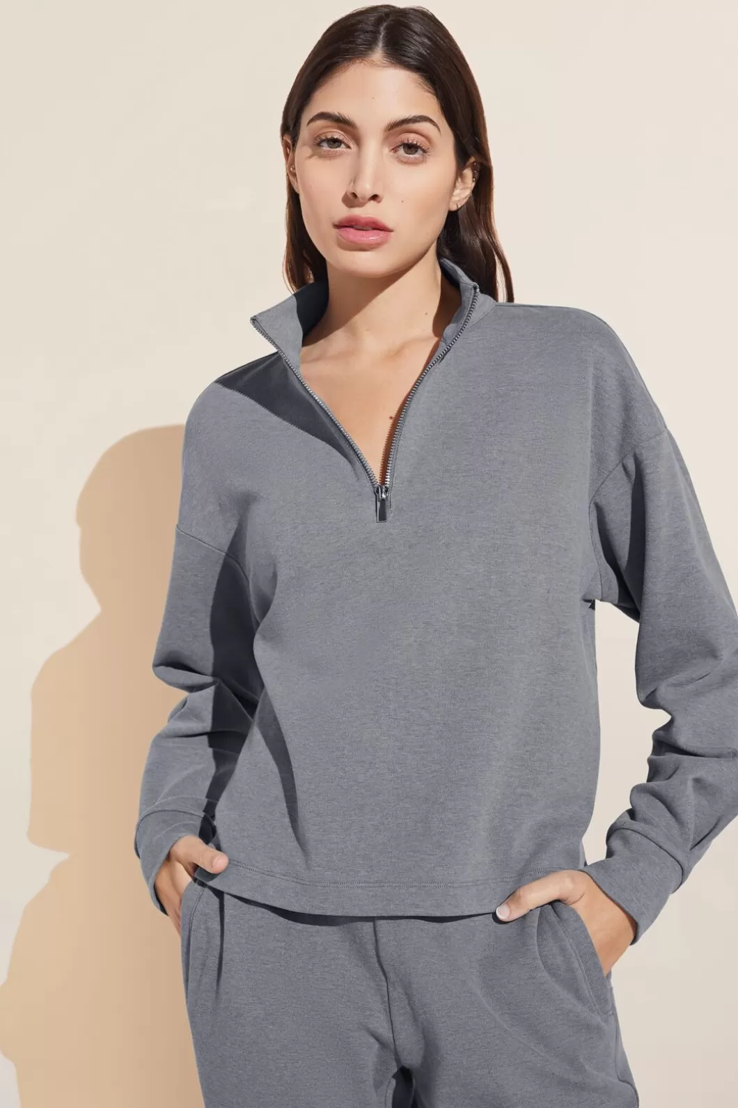 Eberjey Luxe Sweats Zip Pullover- Loungewear