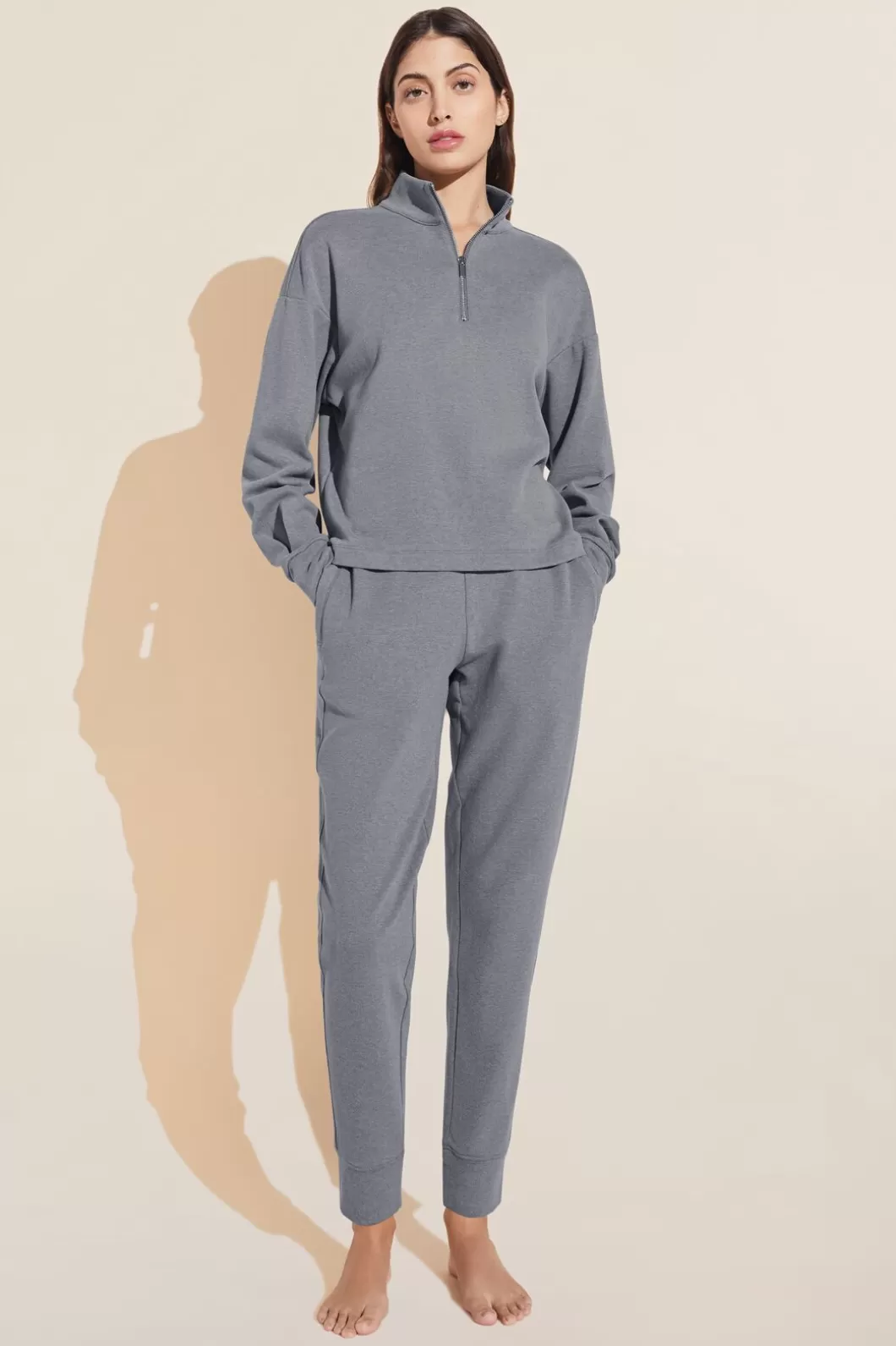 Eberjey Luxe Sweats Zip Pullover- Loungewear