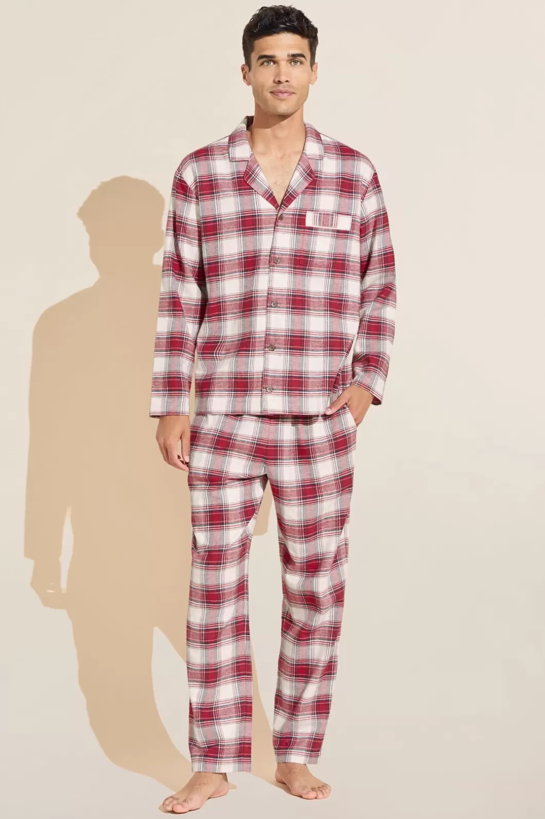 Eberjey Mens Flannel Long Pj Set- Pajamas