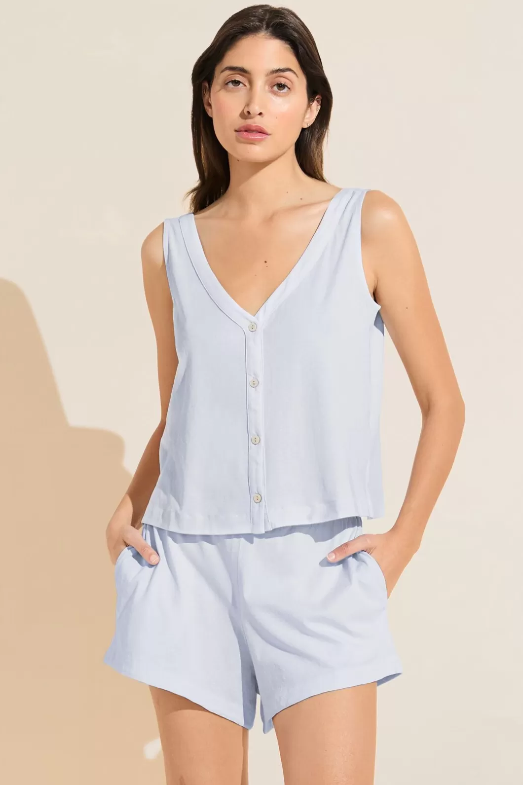 Eberjey Organic Pima Cotton Tank & Short Pj Set- Pajamas